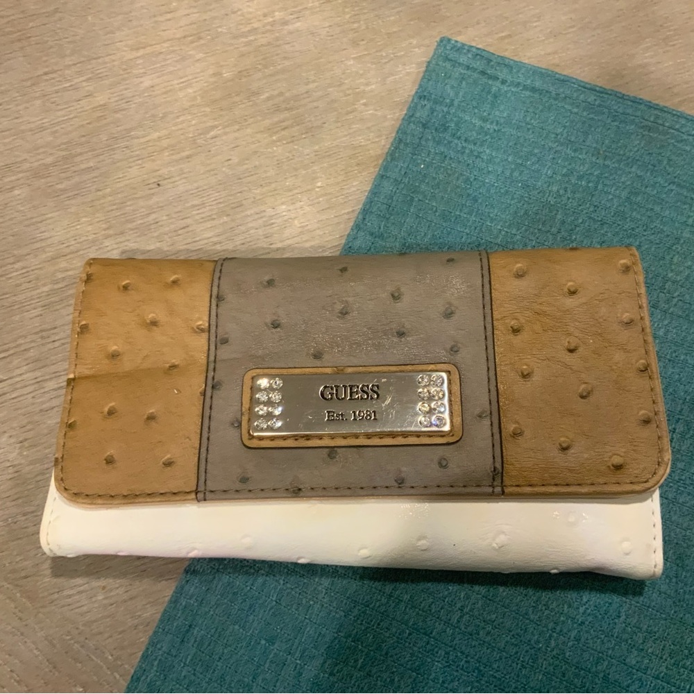Guess Multicolor Ostrich-Embossed Wallet